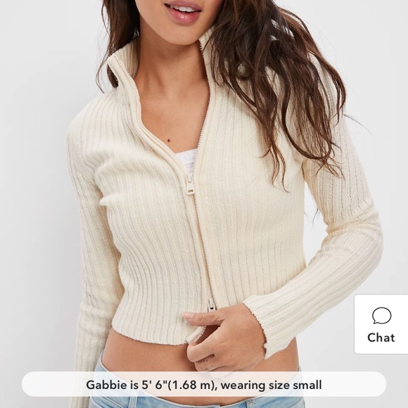 American Eagle Outfitters Sweaters - AE Mock-Neck Double-Zip Cardigan